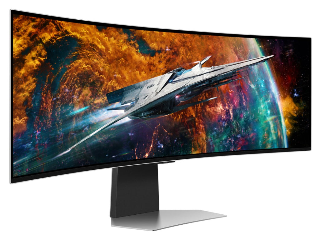 Samsung Odyssey G9 49” OLED Curvo | Monitor Gamer UltraWide 5120x1440 | 240Hz | 0.3ms | Con HDMI, DisplayPort, USB Hub, Baterías Integradas y Color Silver